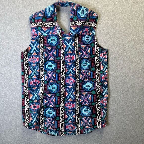 Frontier Series Men’s Size Large Southwestern Aztec Vest Multicolor Sleeveless - Picture 4 of 8